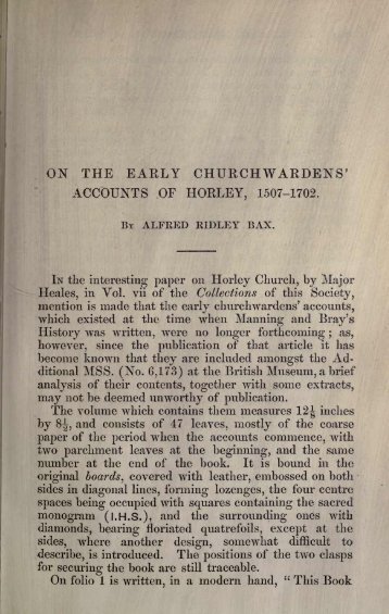 ON THE EARLY CHURCHWARDENS7 - Archaeology Data Service