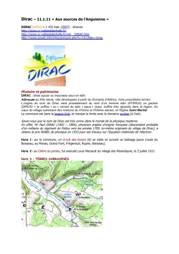 DIRAC recherches 11 1 11 - Randonneurs de la Vallée de l'Échelle