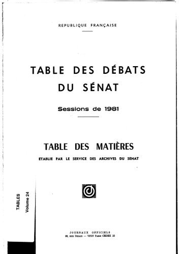 1981 - Sénat