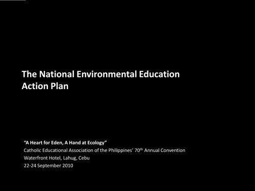 The National Environmental Education Action Plan - Catholic ...