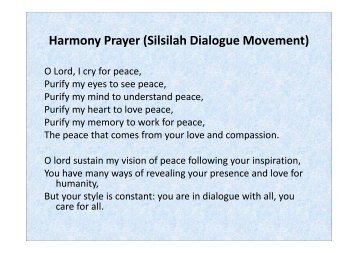 Harmony Prayer (Silsilah Dialogue Movement) [Compatibility Mode]