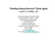 Thinking About Divorce? Think again - Continuing Education ...