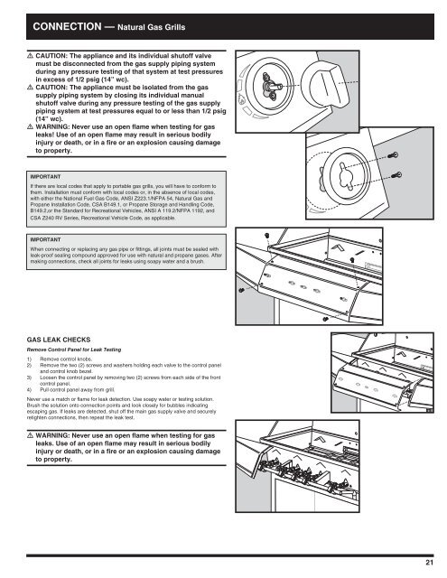 NatUral GaS Grill oWNEr'S maNUal 3100 & 4100 - Weber.com