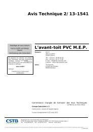 Avis Technique 2/13-1541 L'avant-toit PVC M.E.P. - CSTB