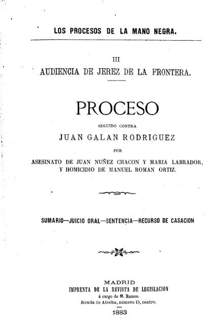 Proceso de Juan Galán - Universidad de Sevilla