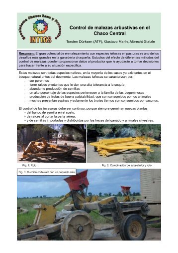 Control de malezas arbustivas en el Chaco. INTTAS - cegae