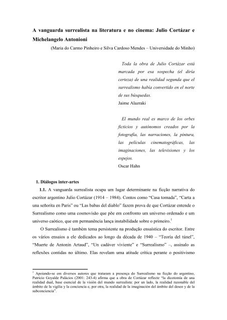 A vanguarda surrealista na literatura e no cinema - Universidade do ...