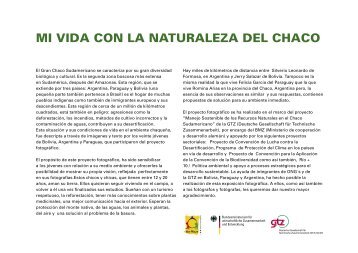 MI VIDA CON LA NATURALEZA DEL CHACO - cegae