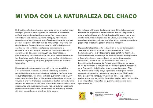 MI VIDA CON LA NATURALEZA DEL CHACO - cegae