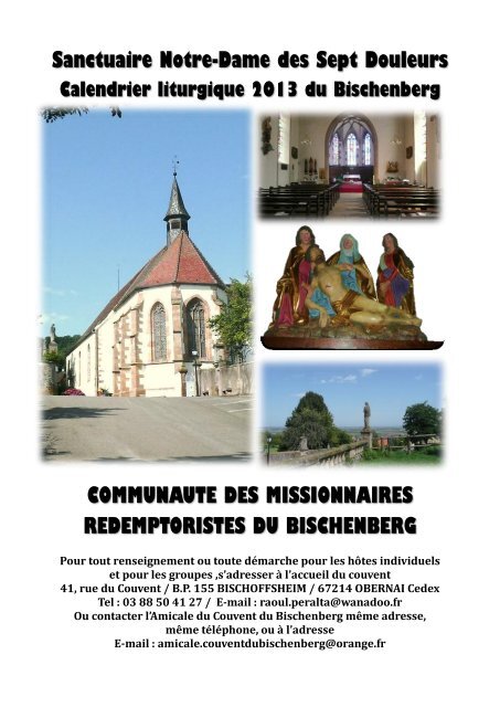 Calendrier liturgique 2013 du Bischenberg - Communauté de ...