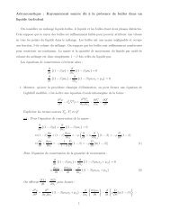 Aéroacoustique : Rayonnement sonore dû `a la présence de bulles ...