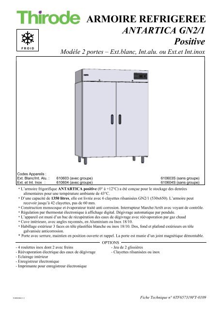 Metronic Memo Frigo - Fiche technique 