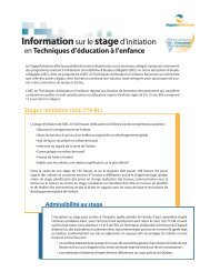 Information sur le Stage 1 - Cégep@distance