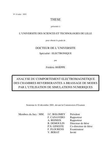 analyse du comportement electromagnetique des chambres - Telice