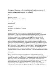 Analyse critique des activités collaboratives dans un cours de ...