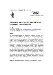 Migration et commerce au Cameroun : le cas des Haoussa ... - L'ENS