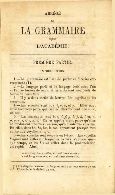 Abrégé de la grammaire selon l'Académie / par Bonneau.