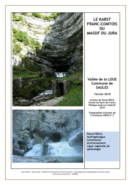 le karst franc-comtois du massif du jura - Comité spéléologique ...