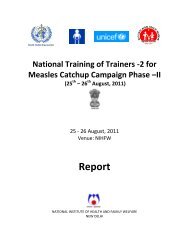 Training of Trainers of Medical Officers in Immunisation - National ...