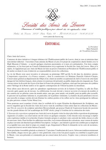 ÉDITORIAL - Société des Amis du Louvre