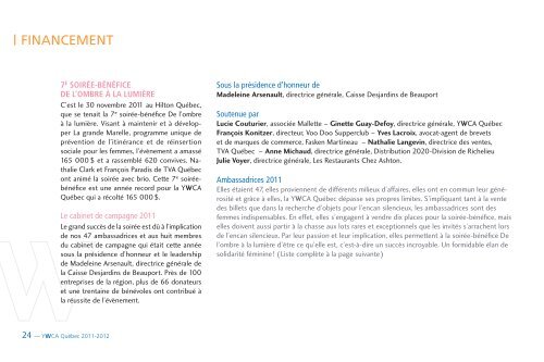 Rapport annuel d'activités 2011-2012 - YWCA Québec