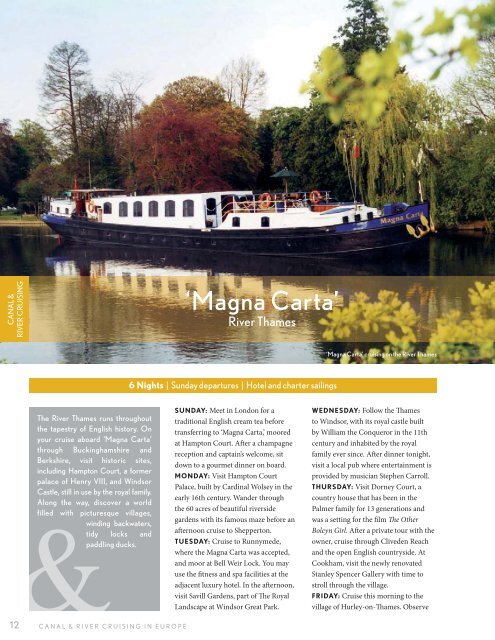 CANAL & RIVER CRUISING IN EUROPE - Setur