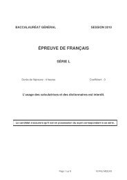 Francais 2010 - Sujet de bac