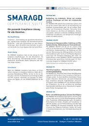 SMARAGD Compliance Suite - cellent finance solutions AG