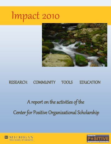 CPOS Report 2010 - Center for Positive Organizational Scholarship