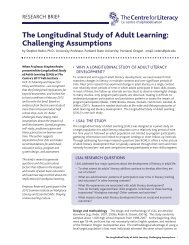 The Longitudinal Study of Adult Learning: Challenging Assumptions