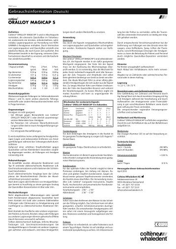 ORALLOY MAGICAP S Gebrauchsinformation ... - Elident Group