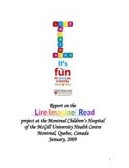 Report on the Lire/Imagine/Read Project at - The Centre for Literacy ...