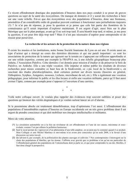 Aberlenc H-P., 2009 – La sauvegarde de la biodiversité passe par la ...