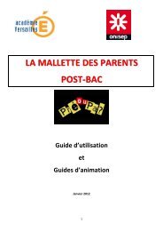 LA MALLETTE DES PARENTS POST-BAC Guide d'utilisation et ...