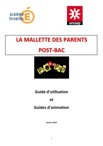 LA MALLETTE DES PARENTS POST-BAC Guide d'utilisation et ...