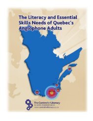 The Literacy and Essential Skills Needs of Quebec's - The Centre for ...