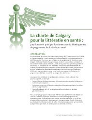 La charte de Calgary pour la littératie en santé : - The Centre for ...