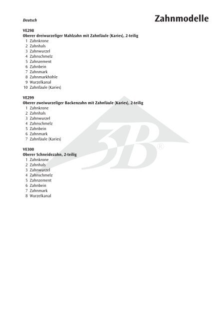 VE298, VE299, VE300 - American 3B Scientific