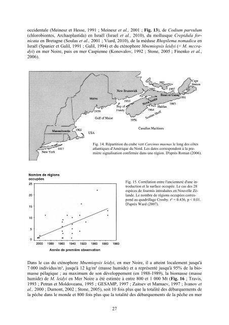 invasions et transferts biologiques - Centre d'Océanologie de ...