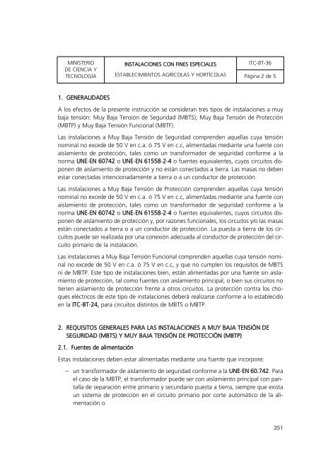 reglamento electroténico para baja tensión - Buscador de Centros ...