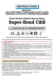 mode d'emploi du Super-Bond C&B