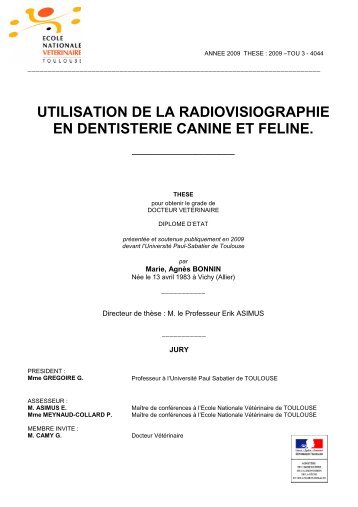 utilisation de la radiovisiographie en dentisterie canine et ... - OATAO