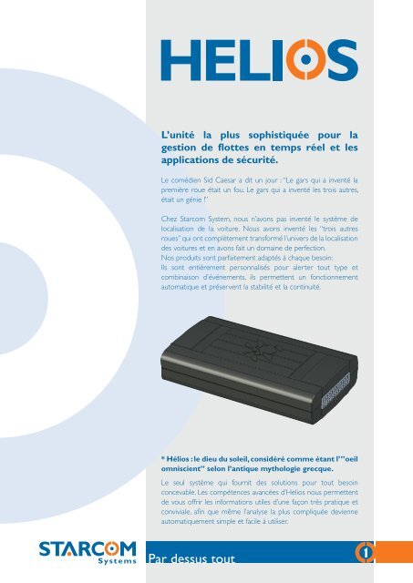 Télécharger la brochure des Helios - Starcom Systems