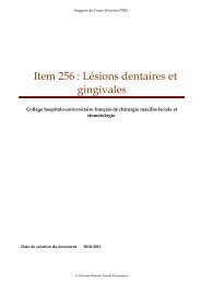 Item 256 : Lésions dentaires et gingivales