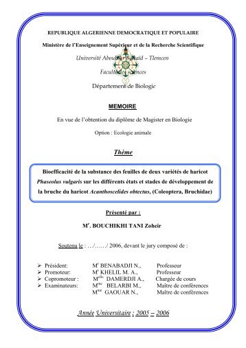 Année Universitaire : 2005 – 2006 - Université de Tlemcen
