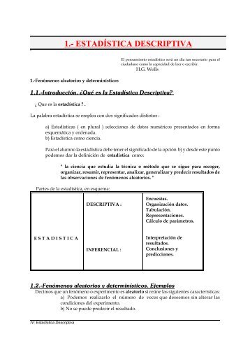 1.- ESTADÍSTICA DESCRIPTIVA