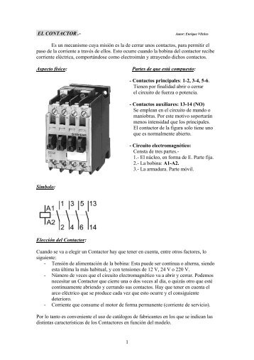 1 EL CONTACTOR .- Es un mecanismo cuya misión es la ... - UPNFM