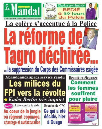 La réforme de Tagro déchirée - Scoop