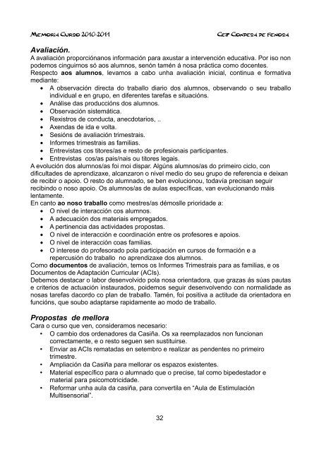 memoria terceiro ciclo de primaria - Buscador de Centros educativos.