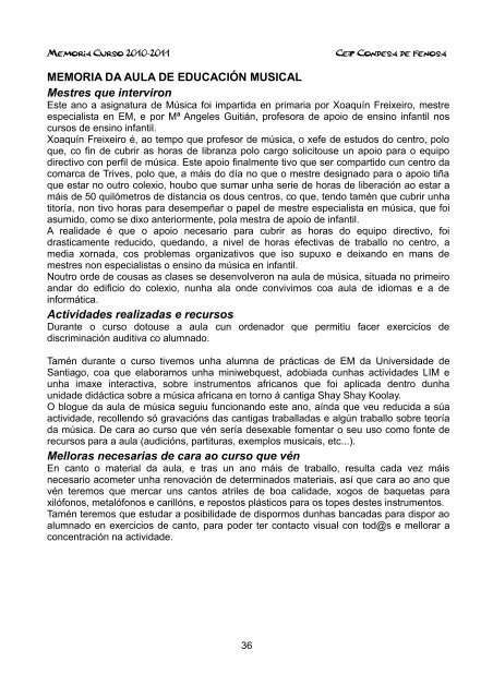 memoria terceiro ciclo de primaria - Buscador de Centros educativos.